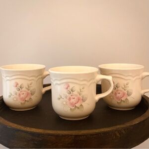 vintage rose collectible Pfaltzgraff teacups